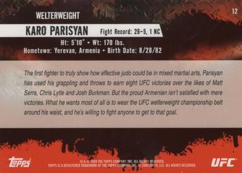2009 Topps UFC Round 2 - Gold #12 Karo Parisyan Back