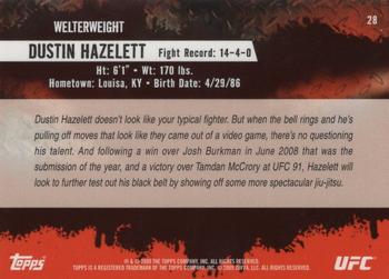 2009 Topps UFC Round 2 - Gold #28 Dustin Hazelett Back