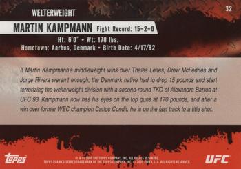 2009 Topps UFC Round 2 - Gold #32 Martin Kampmann Back