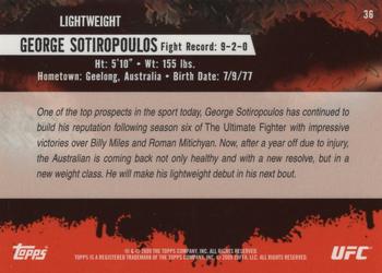 2009 Topps UFC Round 2 - Gold #36 George Sotiropoulos Back