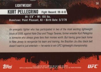 2009 Topps UFC Round 2 - Gold #56 Kurt Pellegrino Back