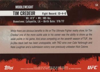 2009 Topps UFC Round 2 - Gold #64 Tim Credeur Back