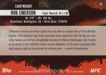 2009 Topps UFC Round 2 - Gold #78 Rob Emerson Back