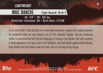 2009 Topps UFC Round 2 - Gold #85 Mac Danzig Back