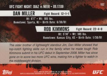 2009 Topps UFC Round 2 - Gold #102 Dan Miller / Rob Kimmons Back