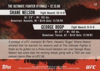 2009 Topps UFC Round 2 - Gold #112 Shane Nelson / George Roop Back
