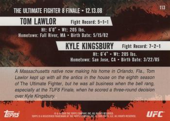 2009 Topps UFC Round 2 - Gold #113 Tom Lawlor / Kyle Kingsbury Back