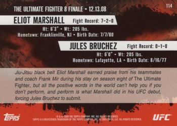 2009 Topps UFC Round 2 - Gold #114 Eliot Marshall / Jules Bruchez Back