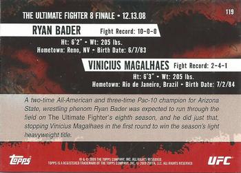 2009 Topps UFC Round 2 - Gold #119 Ryan Bader / Vinicius Magalhaes Back