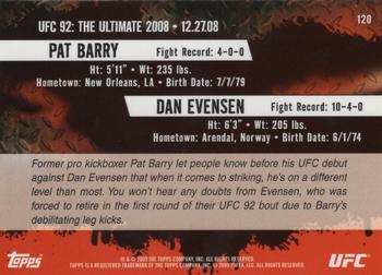 2009 Topps UFC Round 2 - Gold #120 Pat Barry / Dan Evensen Back