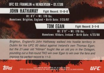 2009 Topps UFC Round 2 - Gold #121 John Hathaway / Tom Egan Back