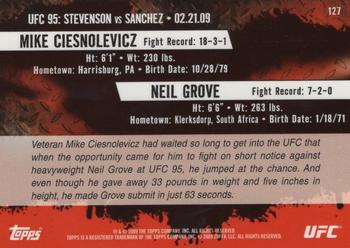 2009 Topps UFC Round 2 - Gold #127 Mike Ciesnolevicz / Neil Grove Back
