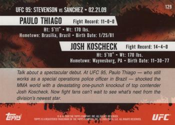 2009 Topps UFC Round 2 - Gold #129 Paulo Thiago / Josh Koscheck Back