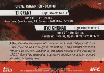 2009 Topps UFC Round 2 - Gold #133 TJ Grant / Ryo Chonan Back