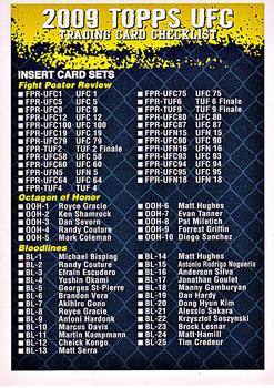 2009 Topps UFC Round 2 - Checklists #CL2 Checklist 2 Front