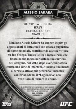 2012 Topps UFC Bloodlines - Country Flag #30 Alessio Sakara Back