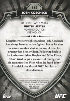 2012 Topps UFC Bloodlines - Country Flag #115 Josh Koscheck Back