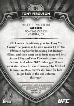 2012 Topps UFC Bloodlines - Red #84 Tony Ferguson Back