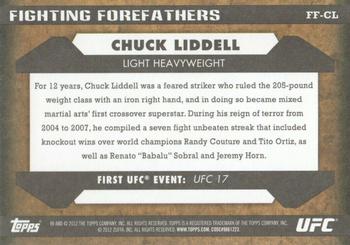 2012 Topps UFC Bloodlines - Fighting Forefathers #FF-CL Chuck Liddell Back