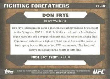 2012 Topps UFC Bloodlines - Fighting Forefathers #FF-DF Don Frye Back