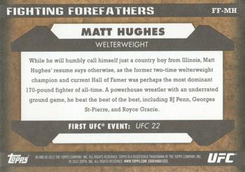 2012 Topps UFC Bloodlines - Fighting Forefathers #FF-MH Matt Hughes Back