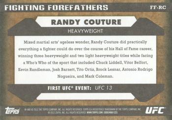 2012 Topps UFC Bloodlines - Fighting Forefathers #FF-RC Randy Couture Back