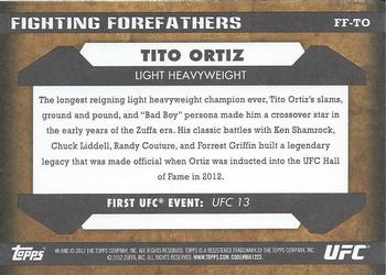 2012 Topps UFC Bloodlines - Fighting Forefathers #FF-TO Tito Ortiz Back