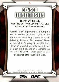 2013 Topps UFC Knockout - Blue #5 Benson Henderson Back