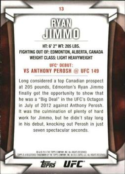 2013 Topps UFC Knockout - Blue #13 Ryan Jimmo Back