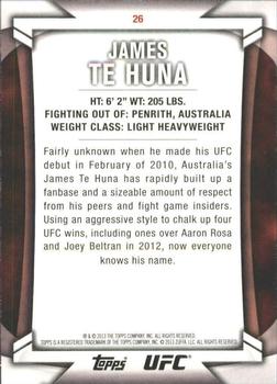 2013 Topps UFC Knockout - Blue #26 James Te Huna Back