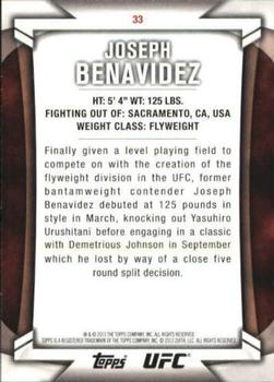 2013 Topps UFC Knockout - Blue #33 Joseph Benavidez Back