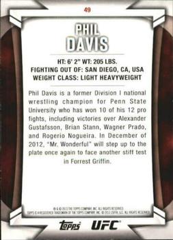 2013 Topps UFC Knockout - Blue #49 Phil Davis Back
