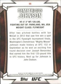 2013 Topps UFC Knockout - Blue #55 Demetrious Johnson Back