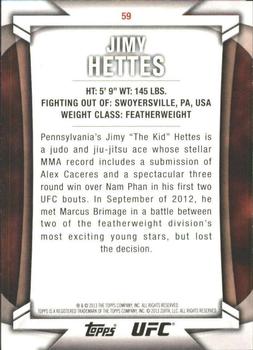 2013 Topps UFC Knockout - Blue #59 Jimy Hettes Back