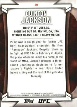 2013 Topps UFC Knockout - Blue #69 Quinton Jackson Back