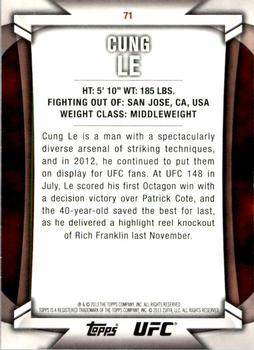2013 Topps UFC Knockout - Blue #71 Cung Le Back