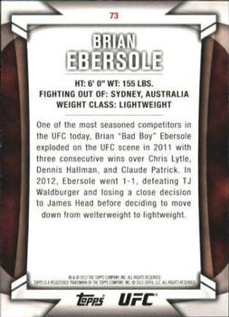 2013 Topps UFC Knockout - Blue #73 Brian Ebersole Back