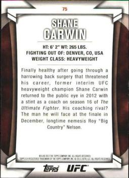 2013 Topps UFC Knockout - Blue #75 Shane Carwin Back