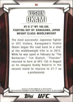 2013 Topps UFC Knockout - Blue #86 Yushin Okami Back