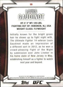 2013 Topps UFC Knockout - Blue #99 Louis Gaudinot Back