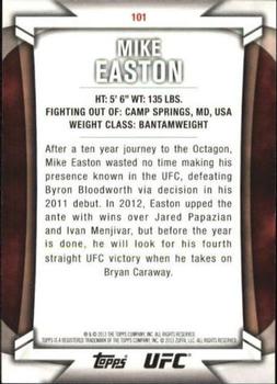 2013 Topps UFC Knockout - Blue #101 Mike Easton Back