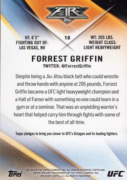 2017 Topps Fire UFC #10 Forrest Griffin Back