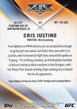 2017 Topps Fire UFC #17 Cris Justino Back