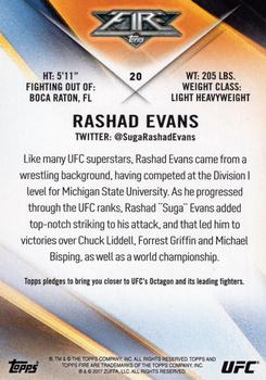 2017 Topps Fire UFC #20 Rashad Evans Back