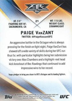 2017 Topps UFC Fire #21 Paige VanZant Back