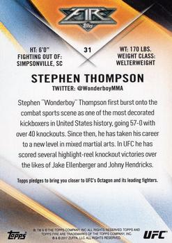 2017 Topps Fire UFC #31 Stephen Thompson Back