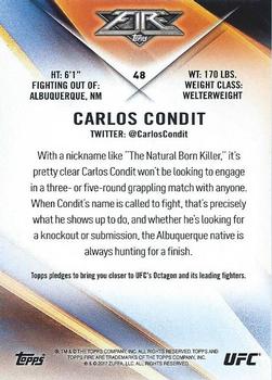 2017 Topps Fire UFC #48 Carlos Condit Back