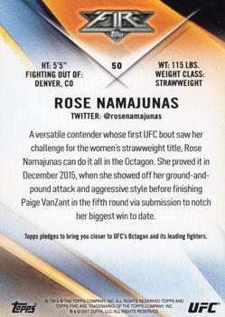 2017 Topps Fire UFC #50 Rose Namajunas Back