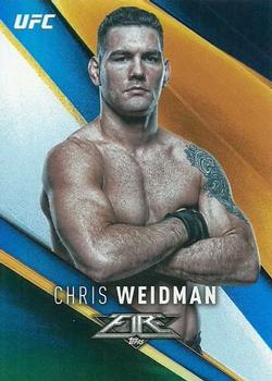 2017 Topps Fire UFC - Blue Flame #7 Chris Weidman Front