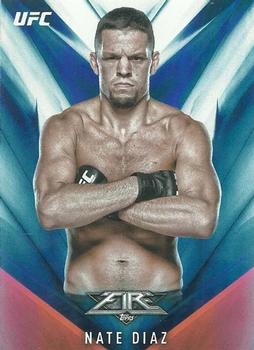 2017 Topps Fire UFC - Blue Flame #37 Nate Diaz Front
